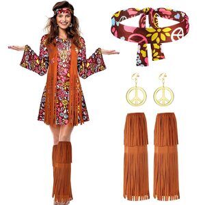 8624 70s 60s Hippie Costume Set 70s Outfits Accessoriess Disco